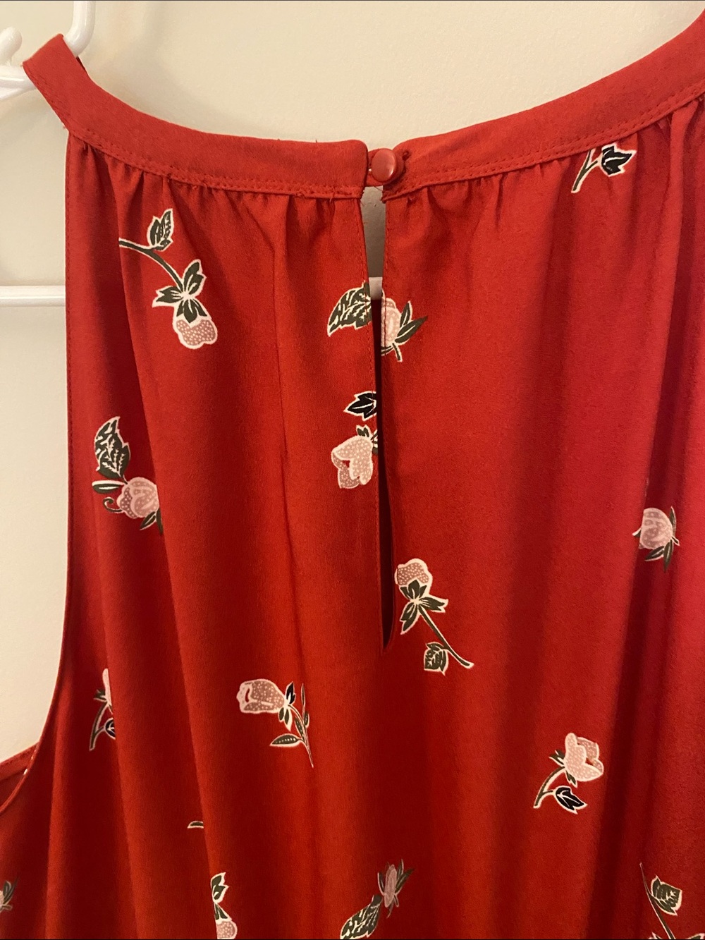 LOFT Red Floral Halter Dress - Picture 7 of 7